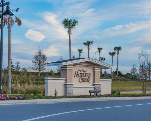 Village of Moultrie Creek sign. February, 2024